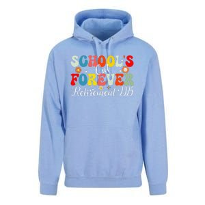 Groovy SchoolS Out Forever Retirement 2025 Retired Teacher Gift Unisex Surf Hoodie