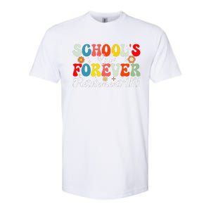 Groovy SchoolS Out Forever Retirement 2025 Retired Teacher Gift Softstyle CVC T-Shirt