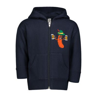 German Sausage Oktoberfest Wurst Bavarian Toddler Zip Fleece Hoodie