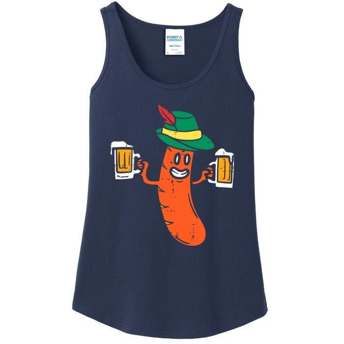 German Sausage Oktoberfest Wurst Bavarian Ladies Essential Tank