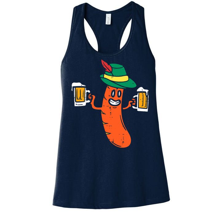 German Sausage Oktoberfest Wurst Bavarian Women's Racerback Tank