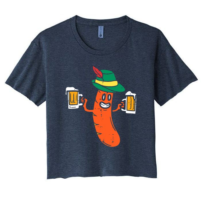 German Sausage Oktoberfest Wurst Bavarian Women's Crop Top Tee