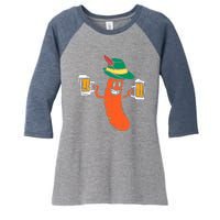 German Sausage Oktoberfest Wurst Bavarian Women's Tri-Blend 3/4-Sleeve Raglan Shirt