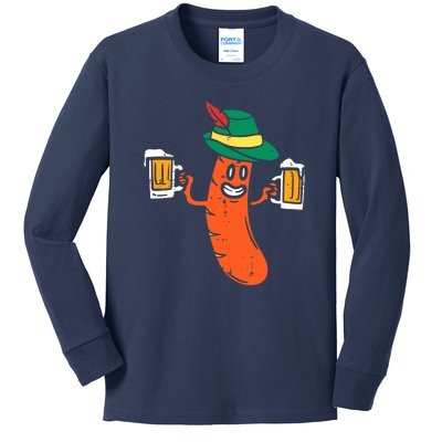 German Sausage Oktoberfest Wurst Bavarian Kids Long Sleeve Shirt