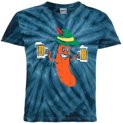 German Sausage Oktoberfest Wurst Bavarian Kids Tie-Dye T-Shirt