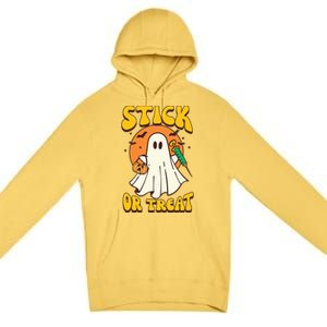 Groovy Stick Or Treat Er Tech Fall Autumn Nurse Halloween Great Gift Premium Pullover Hoodie