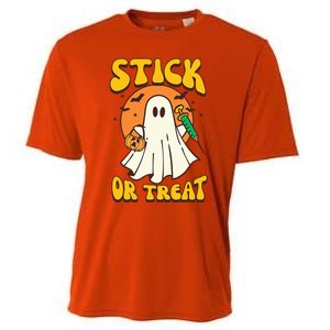 Groovy Stick Or Treat Er Tech Fall Autumn Nurse Halloween Great Gift Cooling Performance Crew T-Shirt