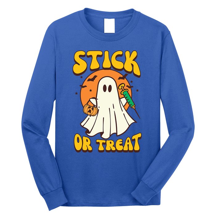 Groovy Stick Or Treat Er Tech Fall Autumn Nurse Halloween Great Gift Long Sleeve Shirt