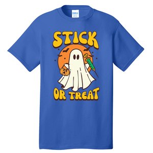 Groovy Stick Or Treat Er Tech Fall Autumn Nurse Halloween Great Gift Tall T-Shirt