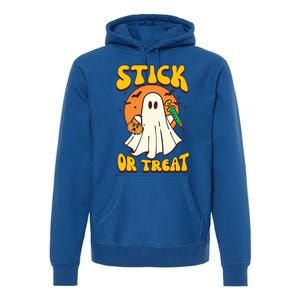 Groovy Stick Or Treat Er Tech Fall Autumn Nurse Halloween Great Gift Premium Hoodie