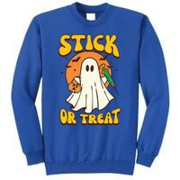 Groovy Stick Or Treat Er Tech Fall Autumn Nurse Halloween Great Gift Tall Sweatshirt