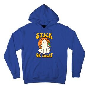 Groovy Stick Or Treat Er Tech Fall Autumn Nurse Halloween Great Gift Tall Hoodie