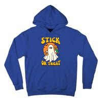 Groovy Stick Or Treat Er Tech Fall Autumn Nurse Halloween Great Gift Tall Hoodie