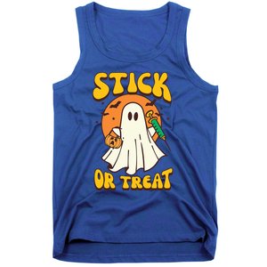 Groovy Stick Or Treat Er Tech Fall Autumn Nurse Halloween Great Gift Tank Top