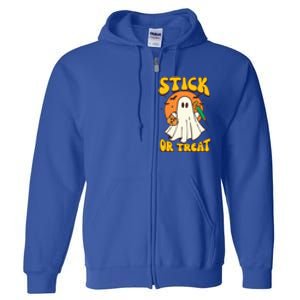 Groovy Stick Or Treat Er Tech Fall Autumn Nurse Halloween Great Gift Full Zip Hoodie