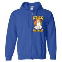 Groovy Stick Or Treat Er Tech Fall Autumn Nurse Halloween Great Gift Full Zip Hoodie