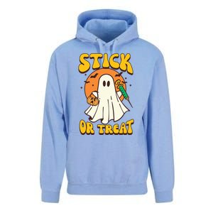 Groovy Stick Or Treat Er Tech Fall Autumn Nurse Halloween Great Gift Unisex Surf Hoodie