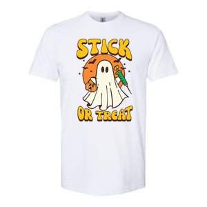 Groovy Stick Or Treat Er Tech Fall Autumn Nurse Halloween Great Gift Softstyle CVC T-Shirt