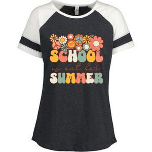 Groovy Schools Out For Summer Last Day Of School Teacher Enza Ladies Jersey Colorblock Tee