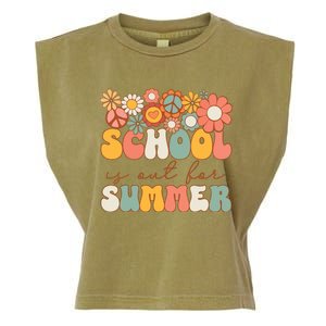 Groovy Schools Out For Summer Last Day Of School Teacher Garment-Dyed Women's Muscle Tee