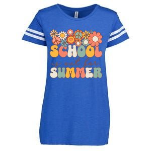 Groovy Schools Out For Summer Last Day Of School Teacher Enza Ladies Jersey Football T-Shirt