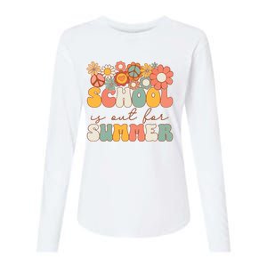 Groovy Schools Out For Summer Last Day Of School Teacher Womens Cotton Relaxed Long Sleeve T-Shirt