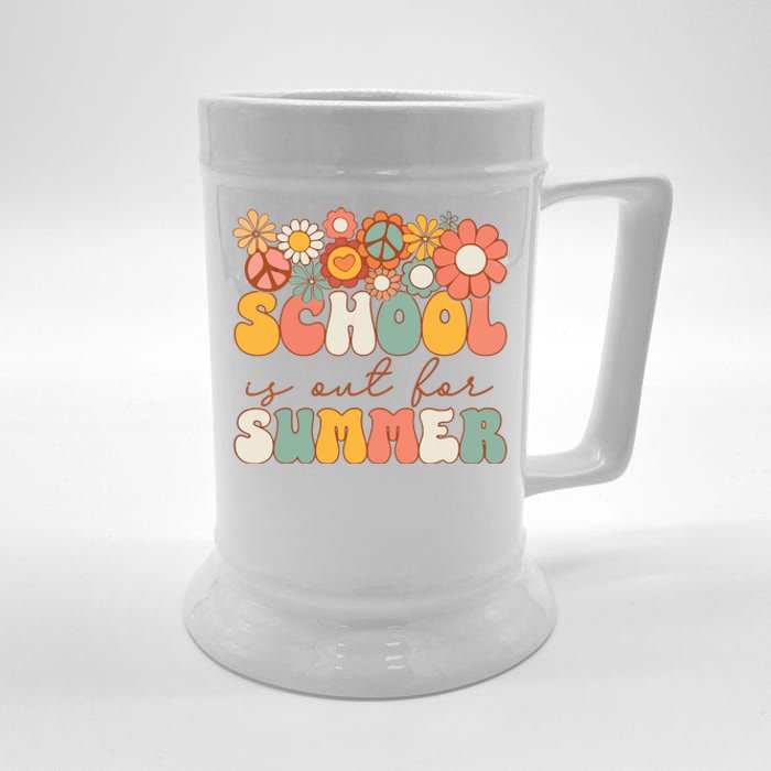 Groovy Schools Out For Summer Last Day Of School Teacher Beer Stein