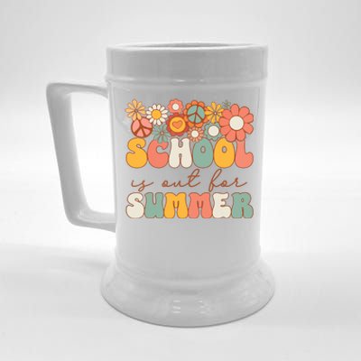 Groovy Schools Out For Summer Last Day Of School Teacher Beer Stein