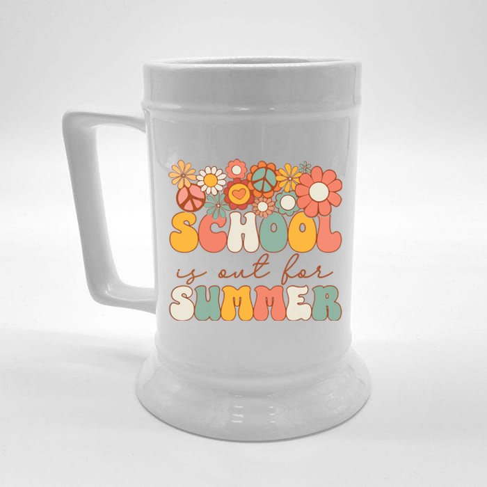 Groovy Schools Out For Summer Last Day Of School Teacher Beer Stein