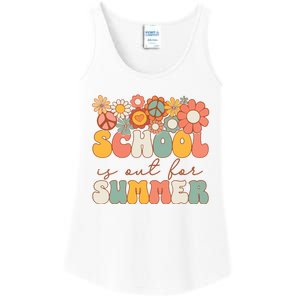 Groovy Schools Out For Summer Last Day Of School Teacher Ladies Essential Tank