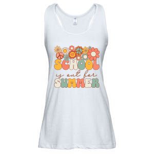 Groovy Schools Out For Summer Last Day Of School Teacher Ladies Essential Flowy Tank