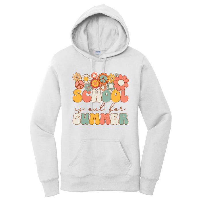 Groovy Schools Out For Summer Last Day Of School Teacher Women's Pullover Hoodie