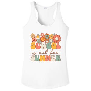 Groovy Schools Out For Summer Last Day Of School Teacher Ladies PosiCharge Competitor Racerback Tank