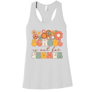 Groovy Schools Out For Summer Last Day Of School Teacher Women's Racerback Tank