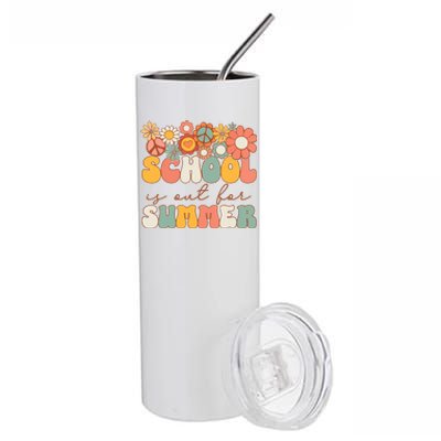 Groovy Schools Out For Summer Last Day Of School Teacher Stainless Steel Tumbler