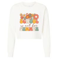 Groovy Schools Out For Summer Last Day Of School Teacher Cropped Pullover Crew