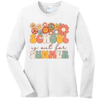 Groovy Schools Out For Summer Last Day Of School Teacher Ladies Long Sleeve Shirt