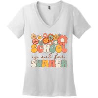 Groovy Schools Out For Summer Last Day Of School Teacher Women's V-Neck T-Shirt