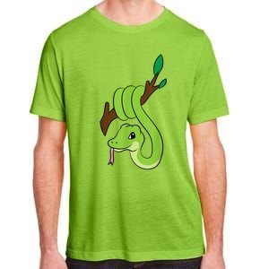 Green Snake On Branch Reptiles Kids Snakes Adult ChromaSoft Performance T-Shirt