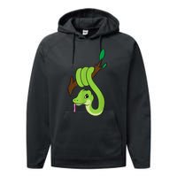 Green Snake On Branch Reptiles Kids Snakes Performance Fleece Hoodie