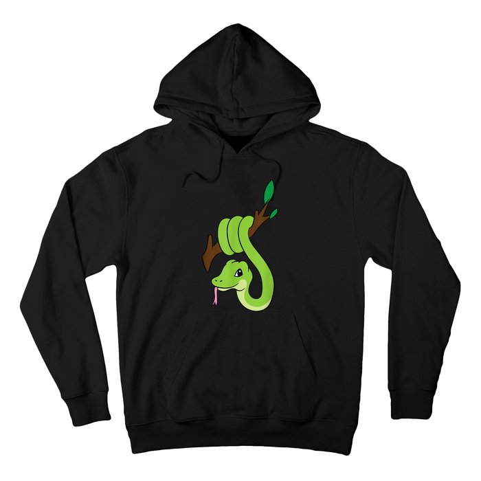 Green Snake On Branch Reptiles Kids Snakes Hoodie