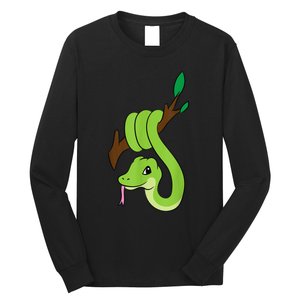 Green Snake On Branch Reptiles Kids Snakes Long Sleeve Shirt