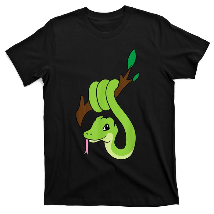 Green Snake On Branch Reptiles Kids Snakes T-Shirt