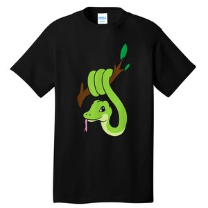 Green Snake On Branch Reptiles Kids Snakes Tall T-Shirt