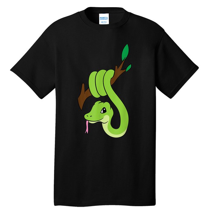 Green Snake On Branch Reptiles Kids Snakes Tall T-Shirt