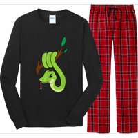 Green Snake On Branch Reptiles Kids Snakes Long Sleeve Pajama Set