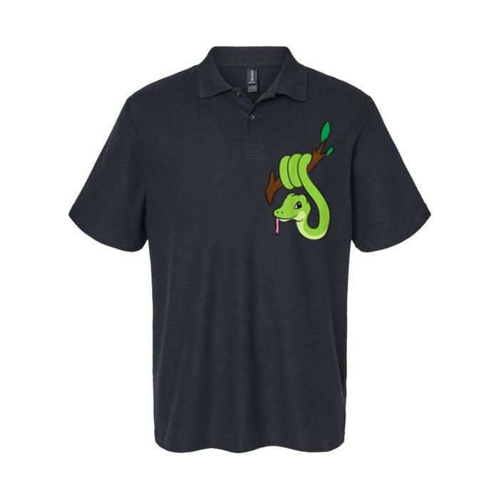 Green Snake On Branch Reptiles Kids Snakes Softstyle Adult Sport Polo