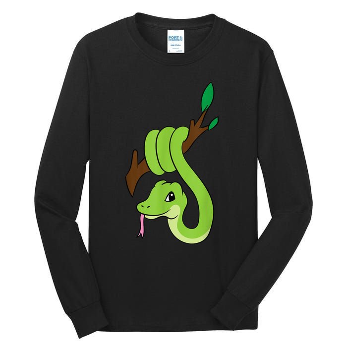 Green Snake On Branch Reptiles Kids Snakes Tall Long Sleeve T-Shirt