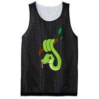 Green Snake On Branch Reptiles Kids Snakes Mesh Reversible Basketball Jersey Tank