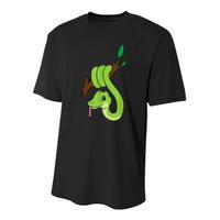 Green Snake On Branch Reptiles Kids Snakes Youth Performance Sprint T-Shirt